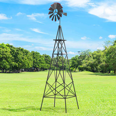 253cm Ornamental Windmill with 4 Support Legs for Backyard