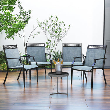 Patio Chairs Set of 2, Outdoor Dining Chairs W/All Weather Breathable Fabric, High Backrest - PatiojoyAU
