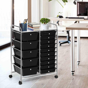15 Drawer Rolling Storage Cart with Wheels for Home Office