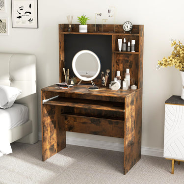 Computer Desk with Magnetic Bulletin Board and Adjustable Shelf