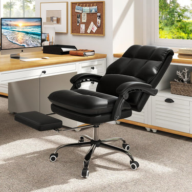 PU Leather Ergonomic Office Chair with Adjustable Swivel Seat