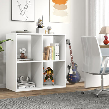 4-Cube Freestanding Floor Bookcase with Anti-toppling Devices