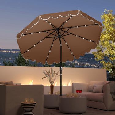 2.8M Solar Patio Umbrella with 24 LED Lights