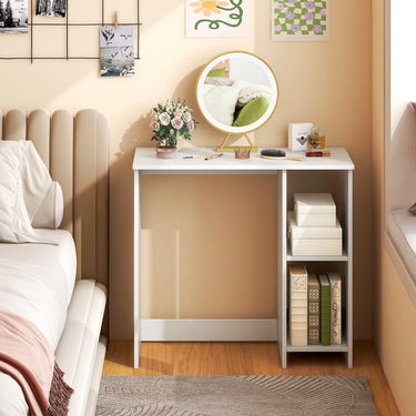 Computer Desk with Bookshelf for Small Space