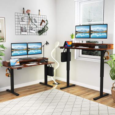 Electric Standing Desk Height Adjustable Stand Up Desk with 2 Drawers