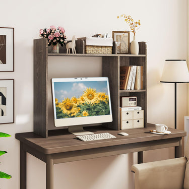 3-Tier Desk Bookshelf with 4 Shelves & Open Back Compartment