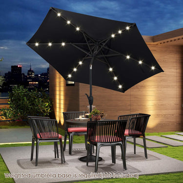 2.3M Solar Powered Garden Table Umbrella for Backyard, Beach