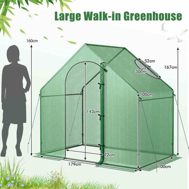 1.79 x 1 x 1.67M Mini Walk-in Greenhouse Portable Outdoor Warm House for Winter w/ PE Cover