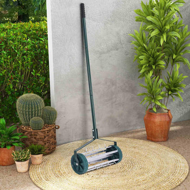 Heavy Duty Rolling Lawn Aerator with Splash-Proof Fender and Anti-Slip Handle
