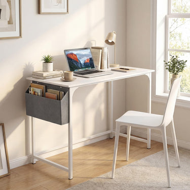 100cm Computer Desk Industrial Study Writing Desk with Storage Bag and Hanging Hook