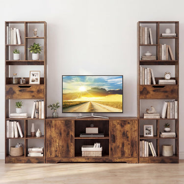 180cm Tall Freestanding Bookcase with Drawer and 2 Anti-Tip Kits for Home Office