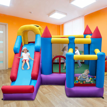5-in-1 Inflatable Bounce House with Slide & Trampoline