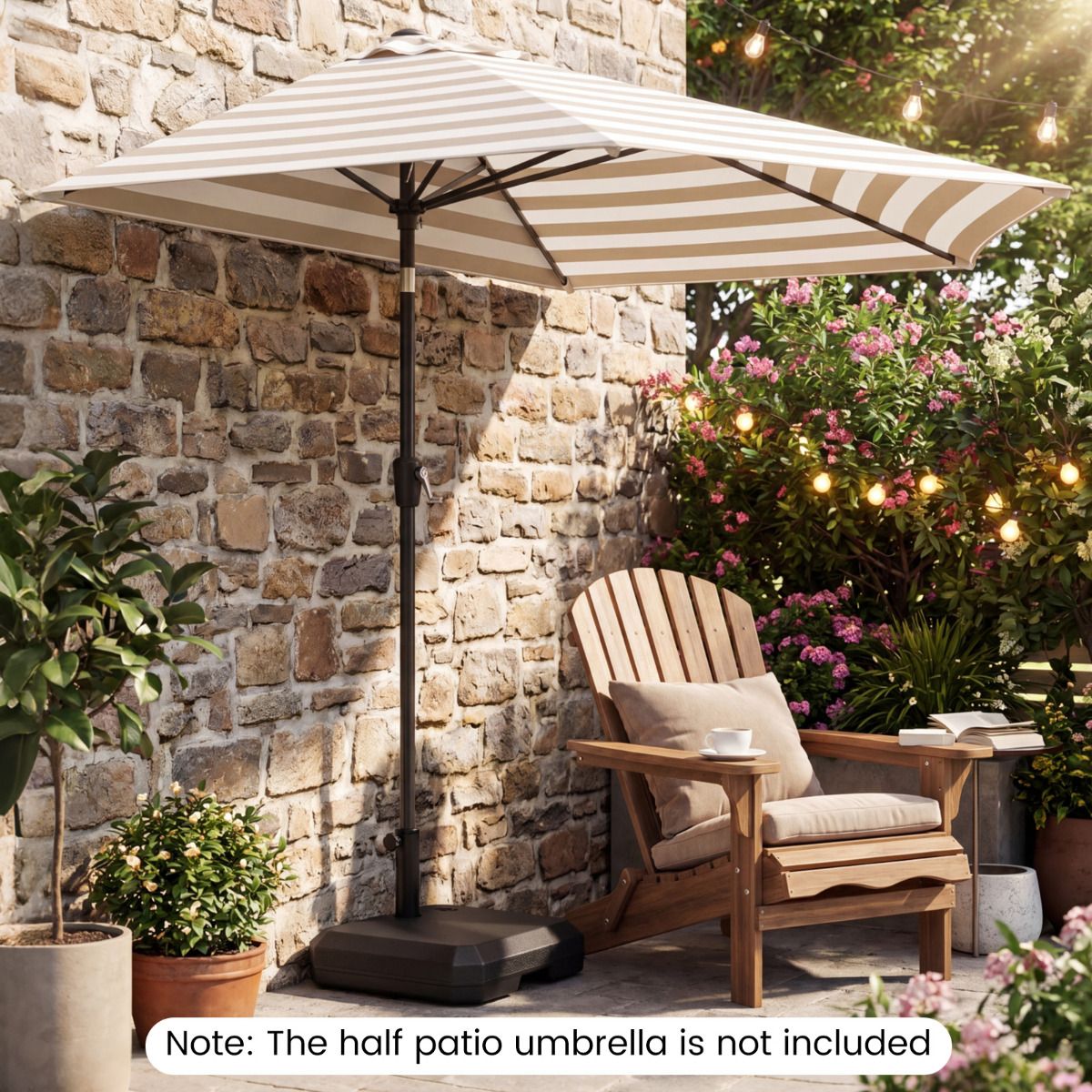 Umbrella Base for Half Patio Umbrellas 22kg Water and Sand Fillable Um – PatiojoyAU