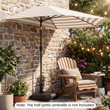 Umbrella Base for Half Patio Umbrellas 22kg Water and Sand Fillable Umbrella Stand