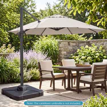 Cantilever Patio Umbrella Base 110kg Water and Sand Fillable Weighted Stand