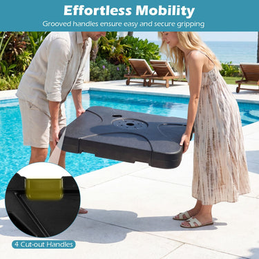 Cantilever Patio Umbrella Base 110kg Water and Sand Fillable Weighted Stand