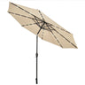 3m Patio Market Umbrella with Solar LED & Adjustment Crank - PatiojoyAU