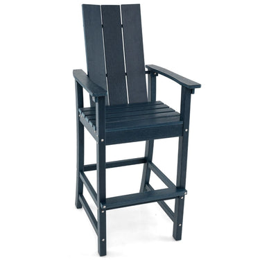 Outdoor Tall Adirondack Chair Bar Stool with Backrest and Footrest - PatiojoyAU