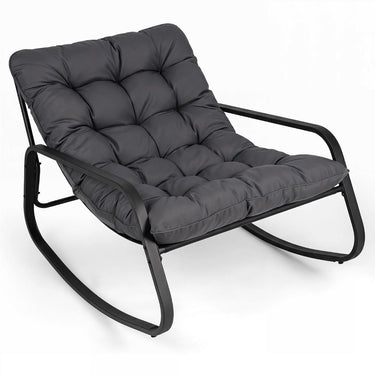 Large Outdoor Lounge Chair Rocking with Thick Cushion for Garden