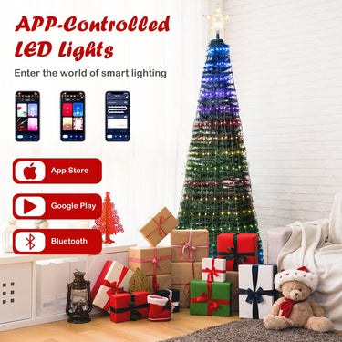 1.9 M Pop-up Lighted Christmas Tree with 12 Light Modes
