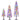 Set of 3 Artificial Christmas Tree 150/120/90cm with Multi-colored LED Lights