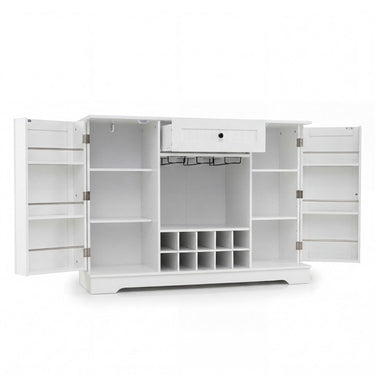 120cm Sideboard Cabinet with Door Shelves Wine Rack and Drawer for Kitchen