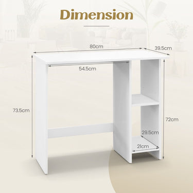 Small Computer Desk Modern Writing Desk with Storage and Adjustable Shelf