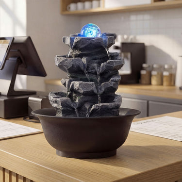 Indoor Water Fountain with Color Changing LED and Adjustable Flow